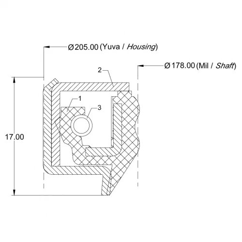 178*205*17 RWDR NBR SUPTEX